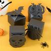12 Count Tangerine Halloween Candy Boxes User friendly Paper Container With Eerie Pumpkin Designs