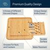 Bamboo Anti-Slip Fruit & Cheese Cutting Board Set with Drawer & Knife