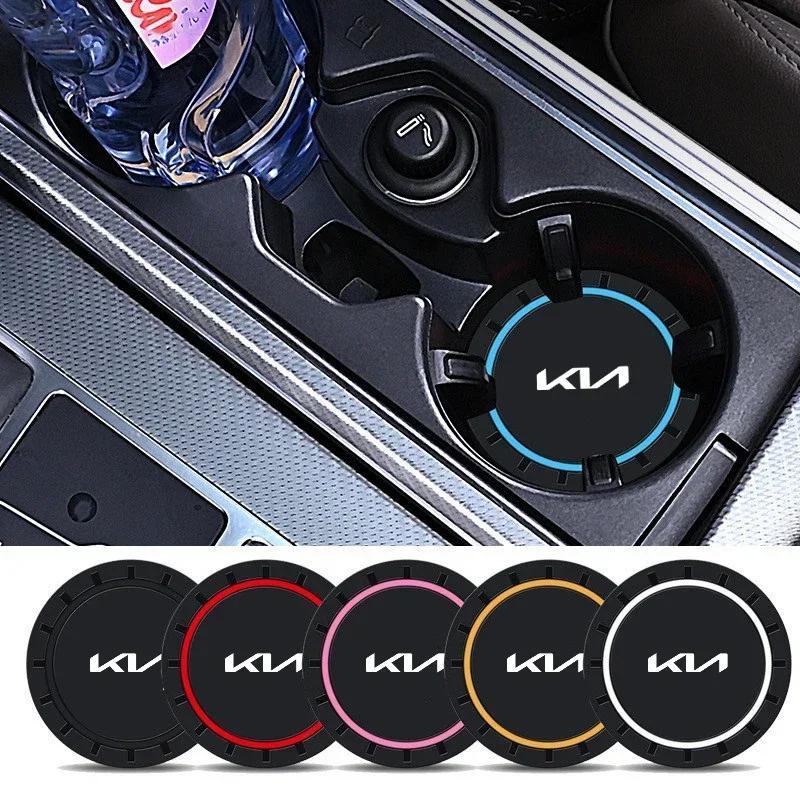 2 Stück Auto-Becherhalter Rutschfeste Silikonmatte Wasserbecher Anti-Rutsch-Pad für KIA Rio Soul Seltos Forte K5 K3 Niro Sorento Stinger Sportage