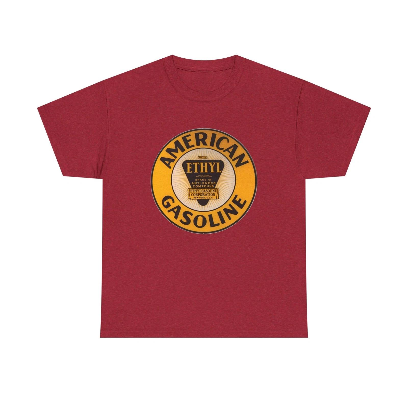 

American Ethyl Gasoline Sign Printed T shirt Vintage Petroleum Collectible L