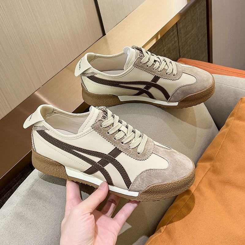 Versatile Waffle Forrest Gump Shoes Women's 2025 Popular Retro German Training Shoes Women's Little White Shoes Casual Sports Flat Shoes