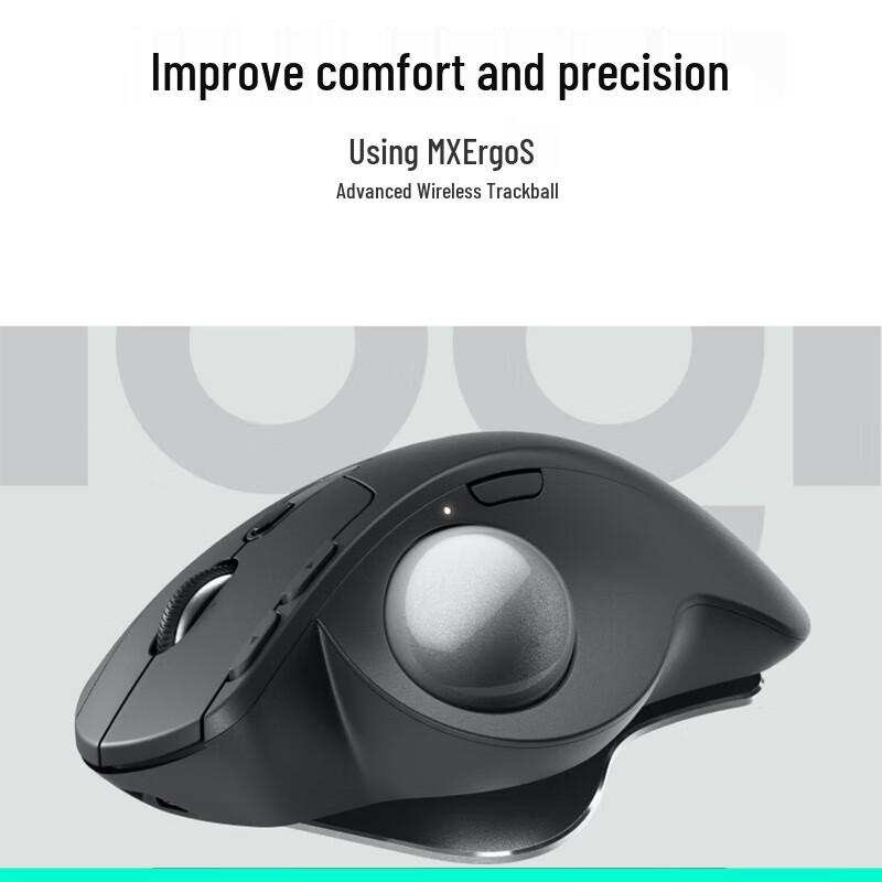Logitech MX ERGO S Ergonomic Wireless Trackball Mouse