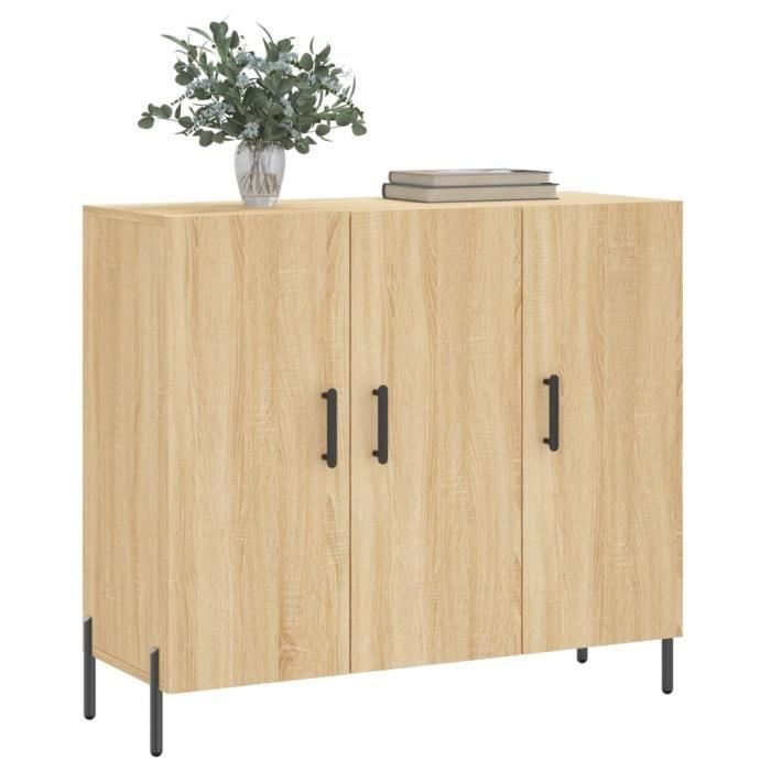 VidaXL Buffet chêne sonoma 90x34x80 cm bois d'ingénierie 828119