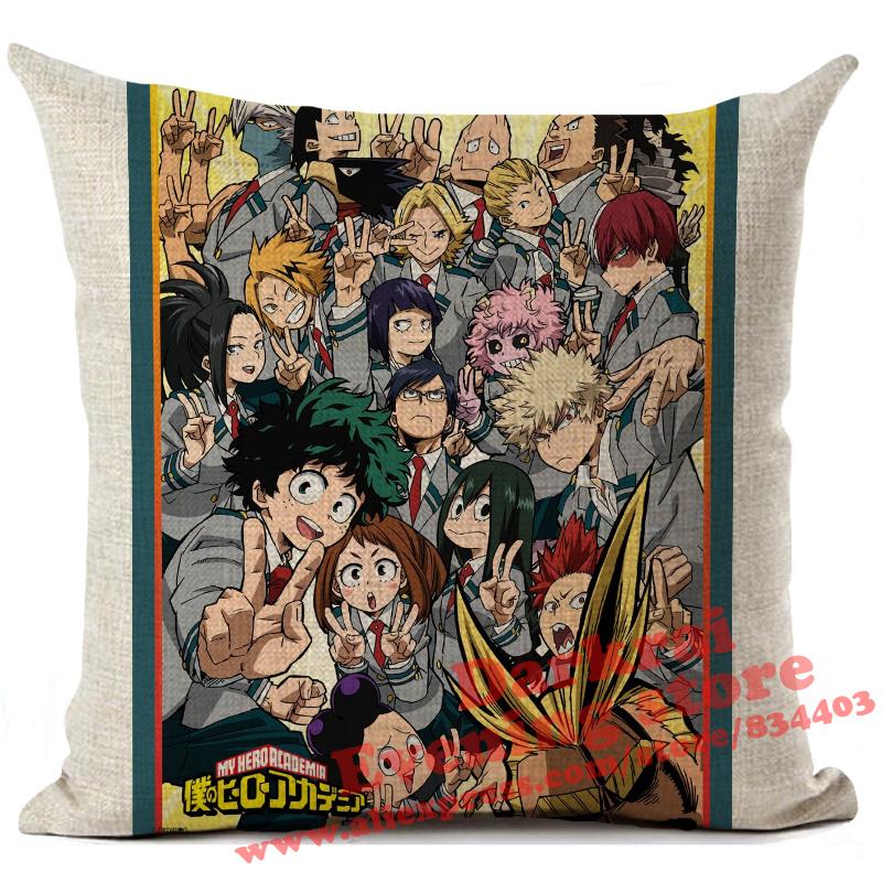 My Hero Academia Cushion Cover Cartoon Anime Throw Pillows Living Room Sofa Home Decoration Pillowcase