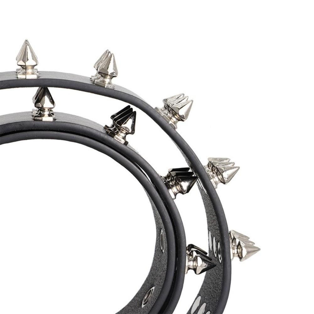 Goth Style Punk Belt Retro Needle Buckle Belt Fashion Rivet Belt  for Men and Women