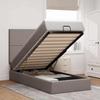 Exclusive House - Ottoman Bed Frame with Taupe Mattress 80x200 Cm Fabric
