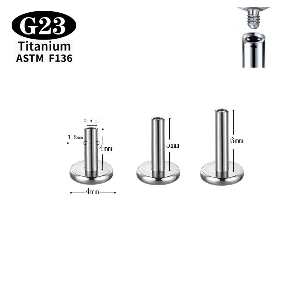2/10/50/100PCS ASTM F136 G23Titanium Labret Lip stud earrings Piercing Body Jewelry Internally Threaded Ball nose nail