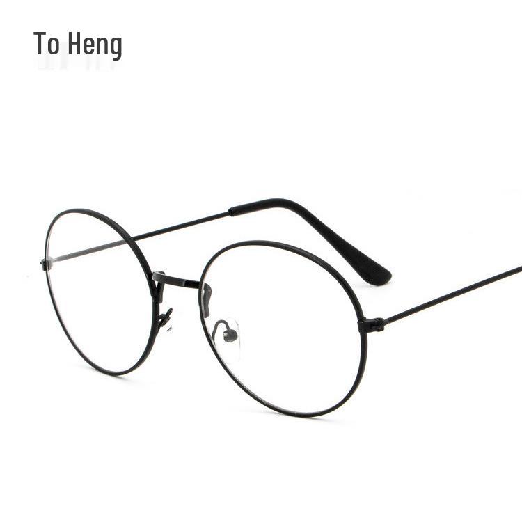 Korean Retro Round Unisex Glasses Frame 3019 with Decorative Flat Lenses