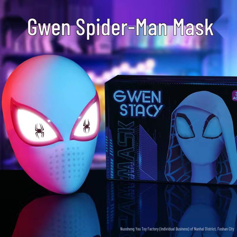 Spider-Man Electric Light-Up Mask - Miles Cosplay Halloween Toy Gift