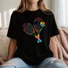 Tennis Tie Dye Rainbow Teenage Unisex Girls Cool TShirt Colorful Fashionable Tennis Racket Patterns T Shirt Women Clothes