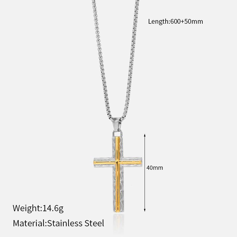 Vintage Minimalist Titanium Steel Cross Necklace Light Luxury Pendant Jewelry for Women Men