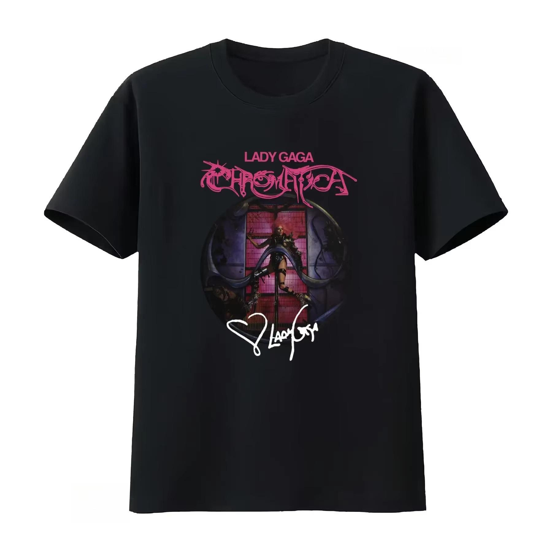 

2026 New Lady Gaga Chromatica Album Stupid Love Print T Shirt for Fashion Pop Music Fan Vintage Fashion Streetwear Comfortable S