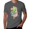 Australian Budgerigarsbudgies Floral Birds Tshirt Cotton T Shirts High Quality T Shirt Unisex Cotton Tshirt