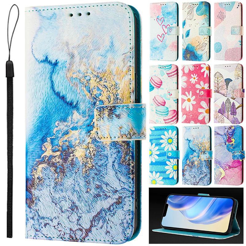 Marble Case for Google Pixel 11 10 9 Pro XL 10A 9A 8A 8 7 7A 6 6A 5A 4A 5 Pro Paint Cases Leather Wallet Flip Phone Cover Capa