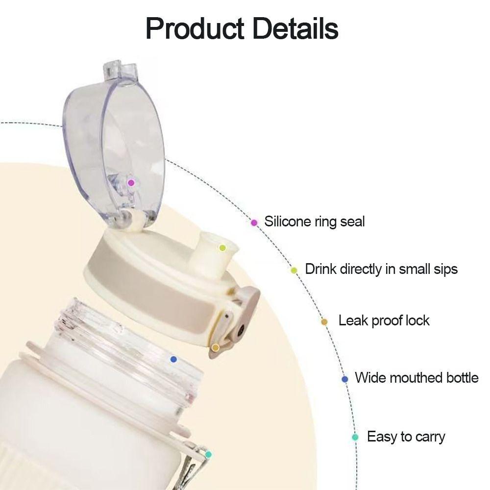 550ML Sports Water Bottle Large Capacity Plastic Drink Cup Portable Leak-Proof Sports Gym Fitness Jugs Outdoor Activities