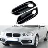 Car Front Bumper Lamp Bezel Fog Lights Frame Cover For BMW 1 Series F20 F21 LCI Sport 2015-2018 With Lamp Holes Black