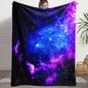 Purple Blue Galaxy Nebula Flannel Throw Blanket Dark Starry Sky Universe Space Sofa Blanket