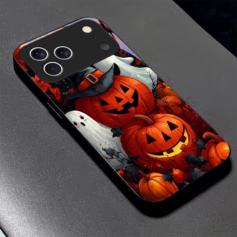 Halloween Boo Vibe For Apple Black Phone Case For iPhone 17 16 15 14 13 12 Mini 11 Pro Max 17 Air 7 8 Plus XR Glass Back Cover