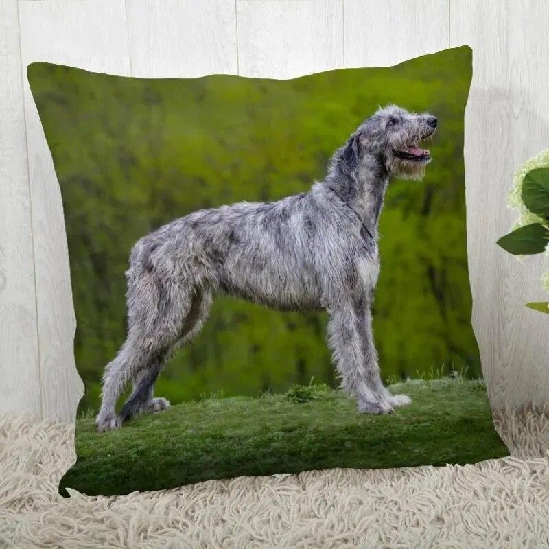 Наволочка для ирландского волкодава, современный домашний чехол для спальни, гостиной, дивана, наволочка 45x45 см, наволочка из персиковой кожи 40x40cm
