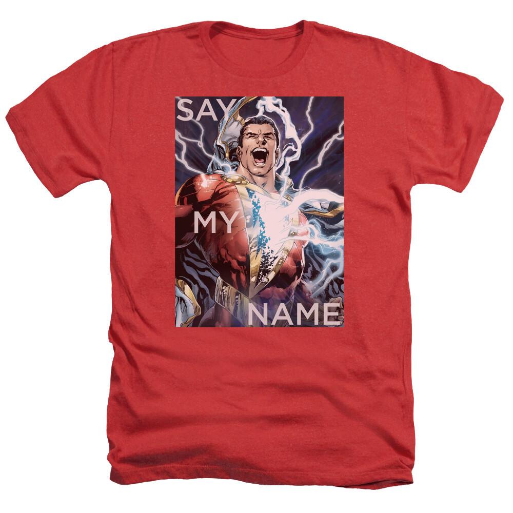 

SHAZAM SAY MY NAME Licensed Adult Men039;s Heather Tee Shirt SM-3XL Unisex T-Shirt XL