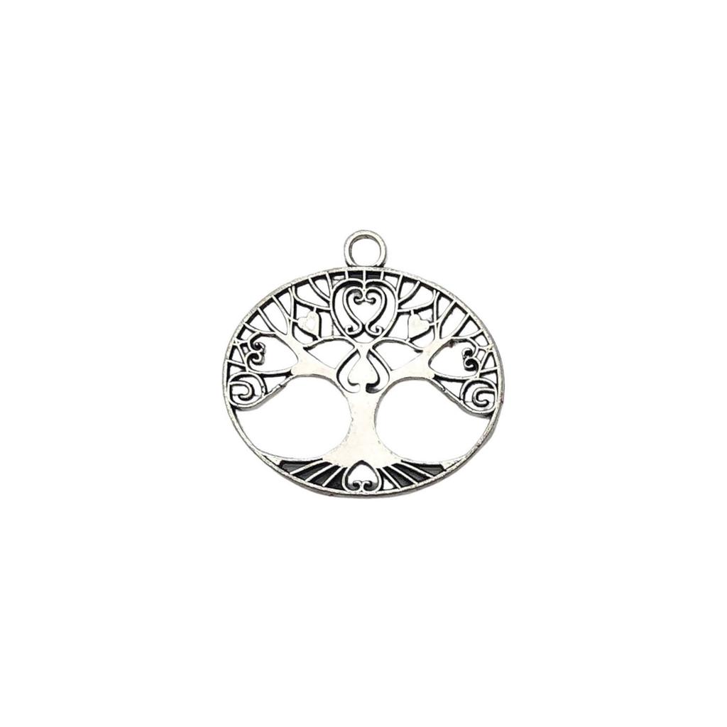 Ancient Silver Plant Small Pendant Hollow Tree Of Life Alloy Accessories Handmade Beaded DIY Material Jewelry
