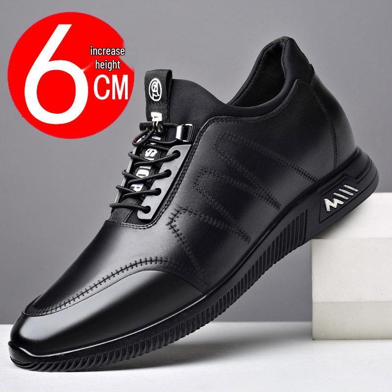 

Men s Invisible Height-Increasing Leather Shoes: Soft Sole, Casual, Non-Slip, White, Size 37. 43