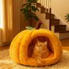 Cat Cave Pumpkin Cat House Non-slip Warm Thickened Cat Sleeping Bed Semi-enclosed Comfortable Pet Cat Bed Autumn Winter