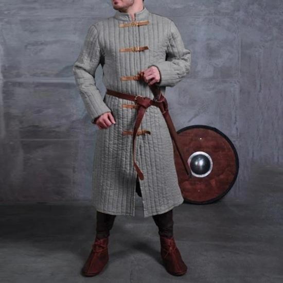Medieval Warrior Gambeson Knights Larp Thick Padded Armor Coat Cosplay Aketon Outfit