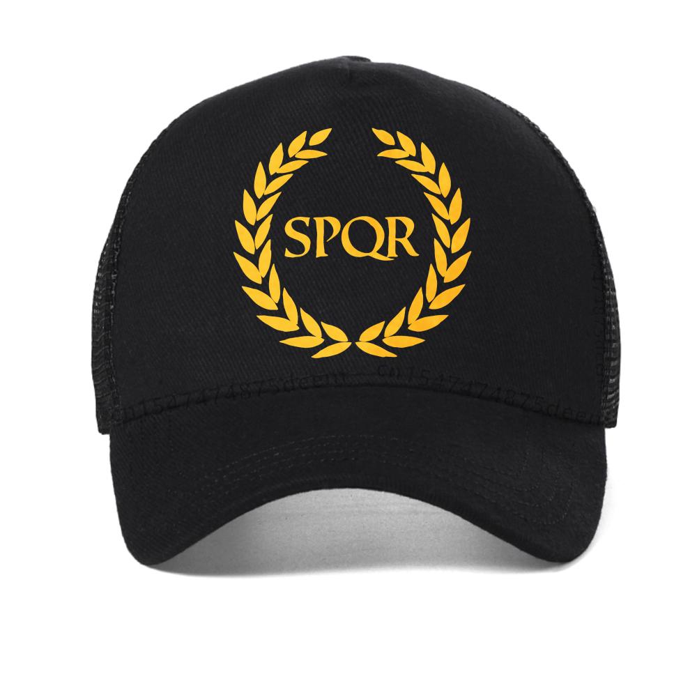 Men'S Camp Jupiter Spqr Baseball Cap Summer Casual Style Graphic Streetwear Mesh Sun Hat Adjustable Breathable Trucker Hats