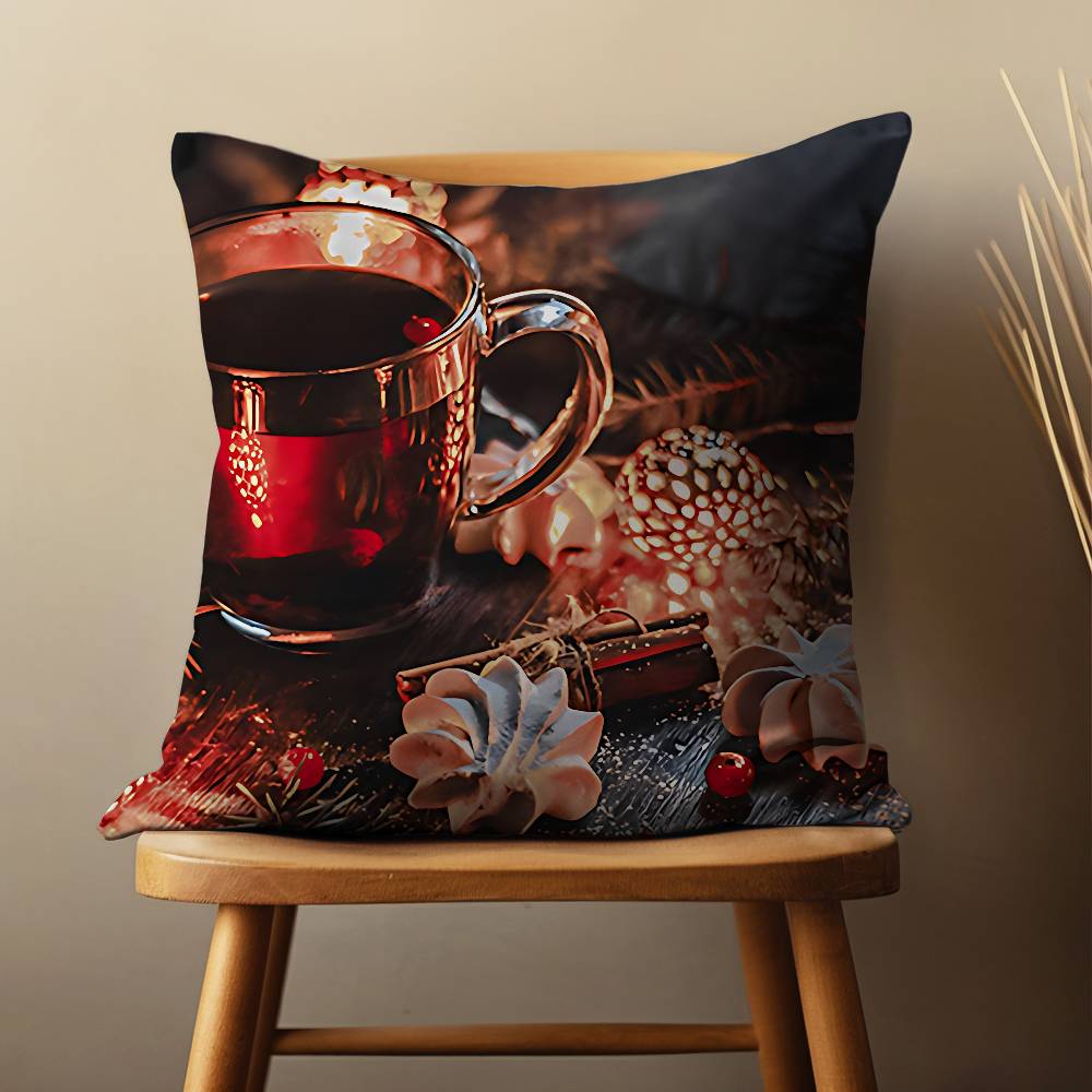 

Christmas Art winter Coffee Throw Pillow Case Living Room Sofa Cushion Cover For Home Bedroom Decoration And Protector 30cmx30cm
