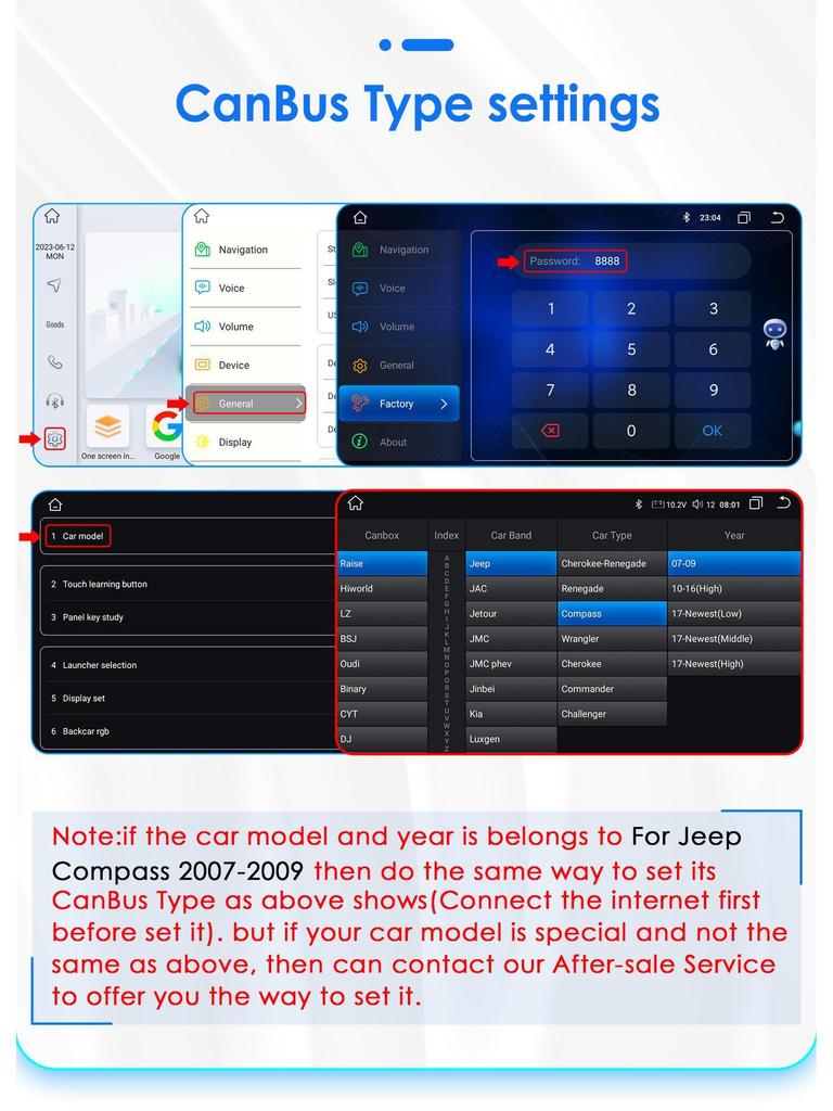 2007-2009 Jeep Compass Android GPS Navigator with Large Screen