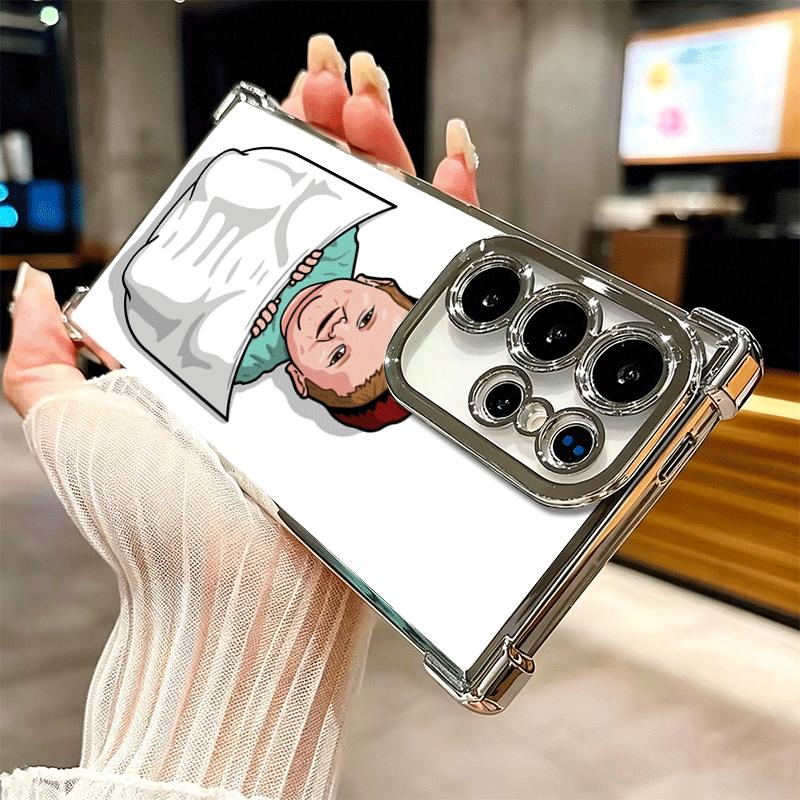 Funny Babaite Hasbulla Plating Phone Case For Samsung Galaxy S24 S25 FE S26 Edge S23 Ultra S22 S21 Plus S20 Anti-Fall Airabag Co