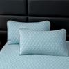 Double-sided Cool Feeling Summer Quilt Set Queen Smooth Ice Silk Cooling Blanket Summer Comforter Fitted Sheet and Pillowcase