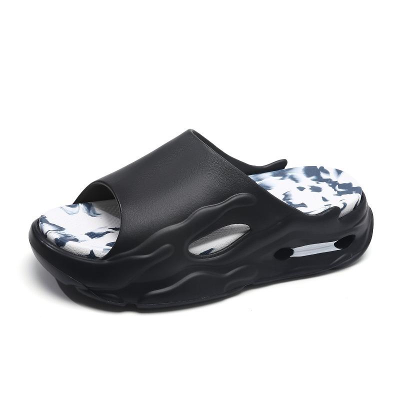 Sommer neue Hausschuhe Herren- und Damen-Dickboden rutschfest erhöhend Ein-Wort-Schlepper lässige Mode Weichboden Strand-Sandalen