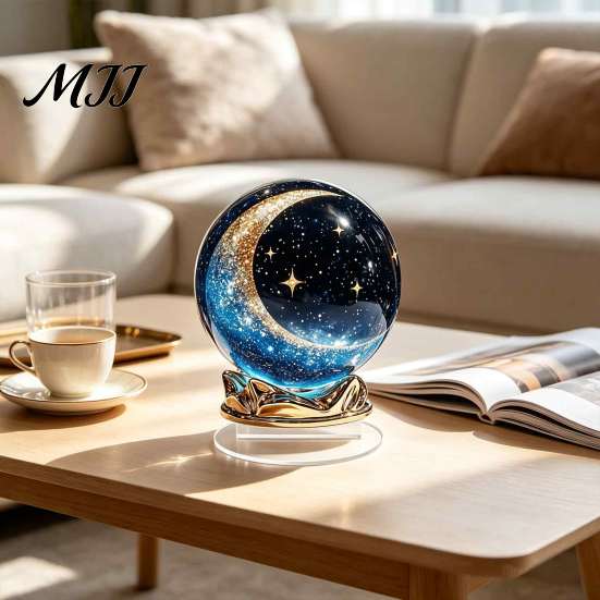 Garden Hanging Ornaments Moon Star/Fairy Crystal Ball Ornament, Decorative Acrylic Sphere for Bedroom Living Fairy Tale Home Accessories Room