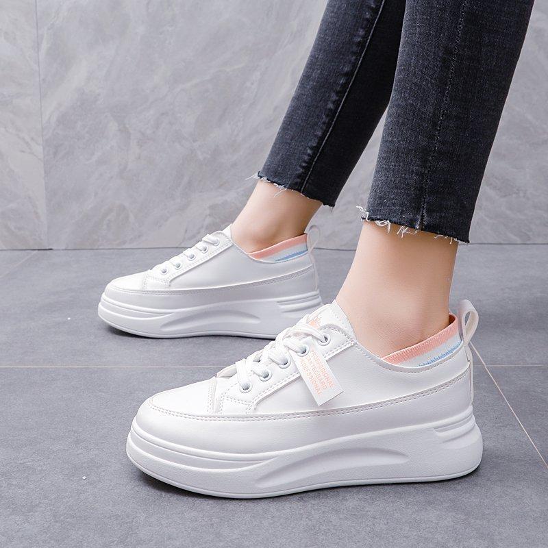 Fashion Women's Casual Vulcanize Shoes White Genuine Leather 2024 Sport Walking Running Summer Platform Flats Woman Sneakers234