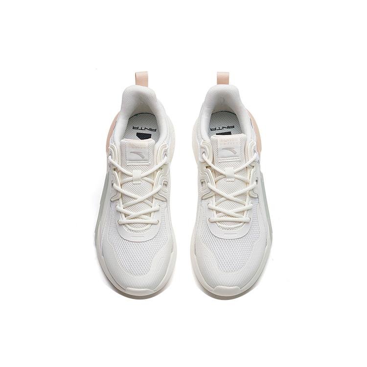 Anta Rubik's Cube Casual Shoes Women's Low Top Ivory White/Shade 1 Gray/Dust Brown 122228800-1