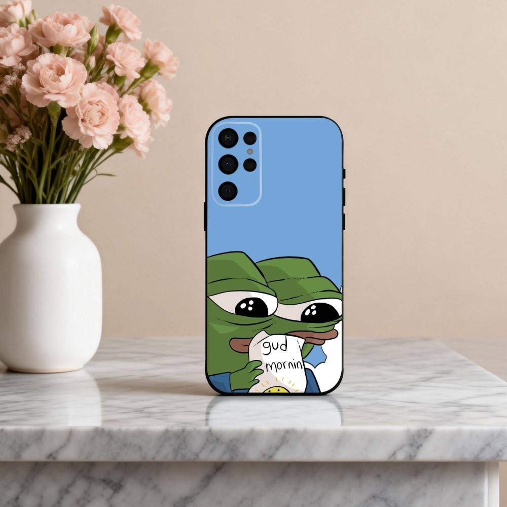 Funny P-Pepe the F-Frog Phone Case For Samsung S25,S24,S21,S22,S23,S30,Ultra,S20,Plus,Others Soft Black Case
