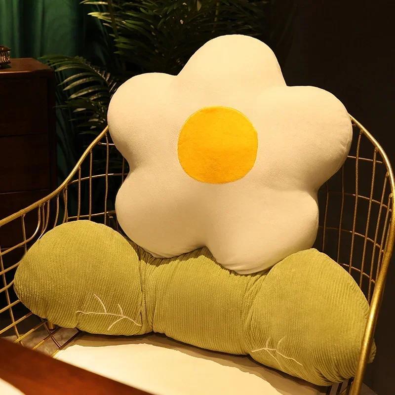 Цветочная плюшевая подушка для сна декоративная подушка для кровати изголовье сиденье спинка домашняя большого размера съемная моющаяся подушка 60x40x10cm 5980₽