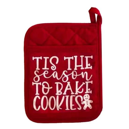 Christmas Oven Mitt with Storage Pocket Heat-Resistant Pot Holder