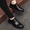 Skórzane Buty Męskie sznurowane oksfordy Derby Priting Buty Wizytowe do Garnituru Luksusowe Biurowe Biznesowe Buty Męskie
