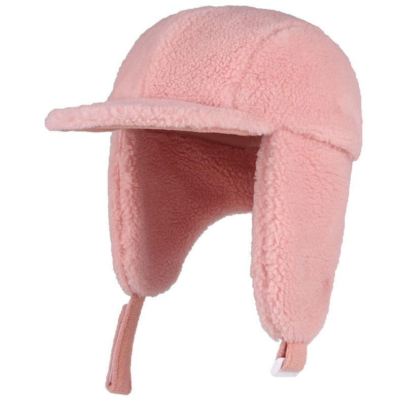 Children's hats Autumn and winter Girls' hats Boys' fleece thickened warm ear protection peaked caps Face protection windproof caps