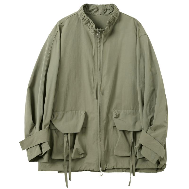 SANCITY 2026 Autumn Loose Stand Collar Workwear Jacket