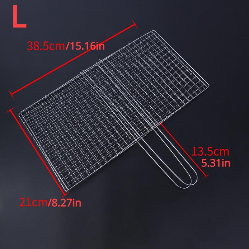 Silver Steak Meat Fish Net Size BBQ Net Tools Vegetable Barbecue Grilling Basket Grill  Rotisserie Grill  Barbecue Grill  Cucina