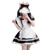 Sweet Maid Outfit Women Anime Maid Costume Fancy Dress Cosplays Costume Maid Dress with Sock Headwear Apron Bustel