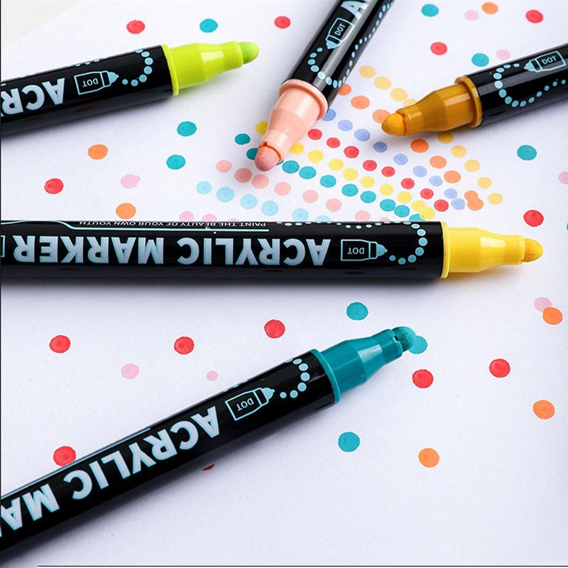 12/24/36/60/72 Color Double Head Waterproof Acrylic Marker Pens For Rock Painting Canvas DIY Making Posca Doodle Pen Art Markers