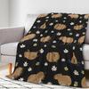 Cute Cartoon Capybara Blanket  Soft Flannel Throw Blanket Unisex Adults Kids Lap Blanket Cute Capybara Themed Gift
