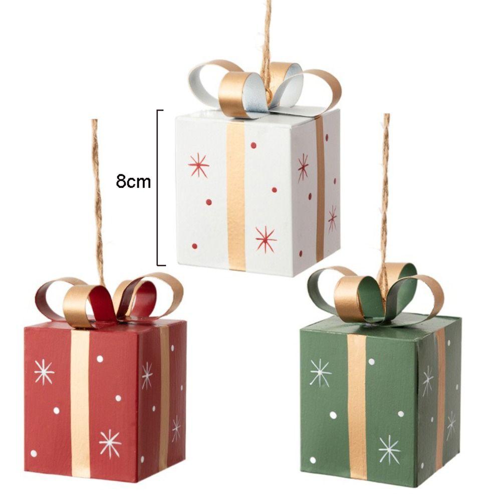 Iron Christmas Gift Pendant Hanging Gift Bag Christmas Tree Pendant Mini Party Supplies Xmas Ornaments Home Decoration