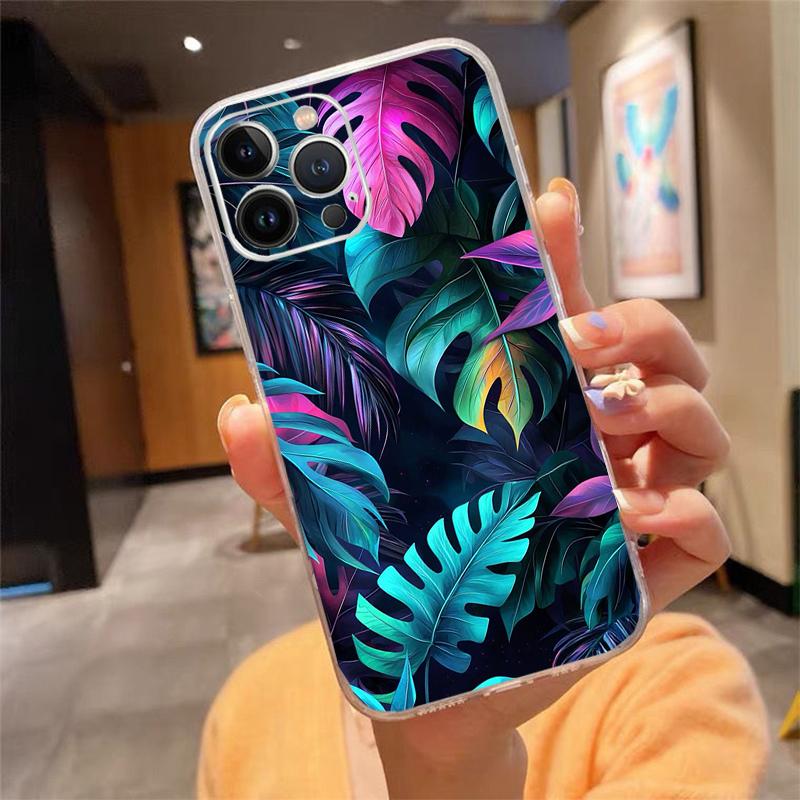 

Tropical Palm Tree Leaves Phone Case Carcasa Funda For iPhone 17 Pro Max Air 16 15 14 13 Pro Max 15 16 Pro 15Plus Case iphone 15ProMax