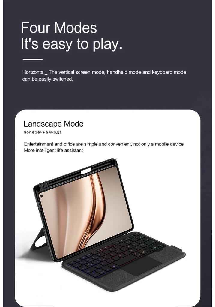 Colorful Luminous Bluetooth Keyboard Case for Huawei MatePad Mini 8.8-inch